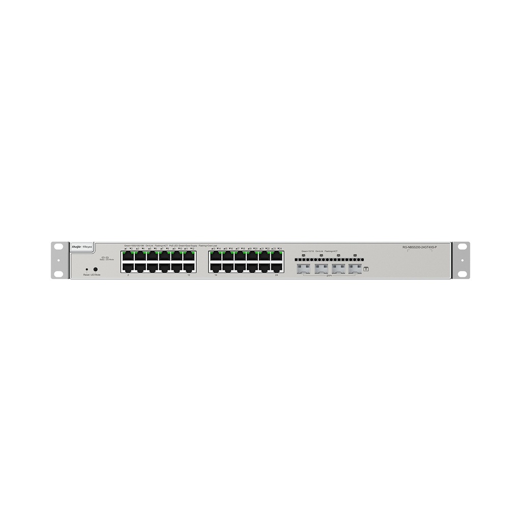 Ruijie RG-NBS5200-24GT4XS-P 24-Port Gigabit Layer 3 Cloud Managed PoE+ Switch, 4 x 10G SFP+, 370W