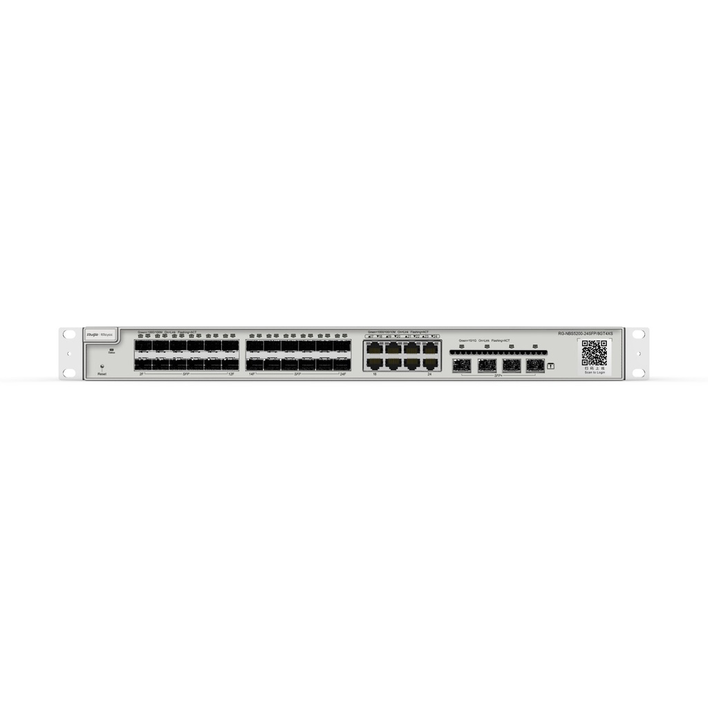 Ruijie RG-NBS5200-24SFP/8GT4XS 24-Port SFP Layer 3 Cloud Managed Switch, 8 x Combo, 4 x 10G SFP+