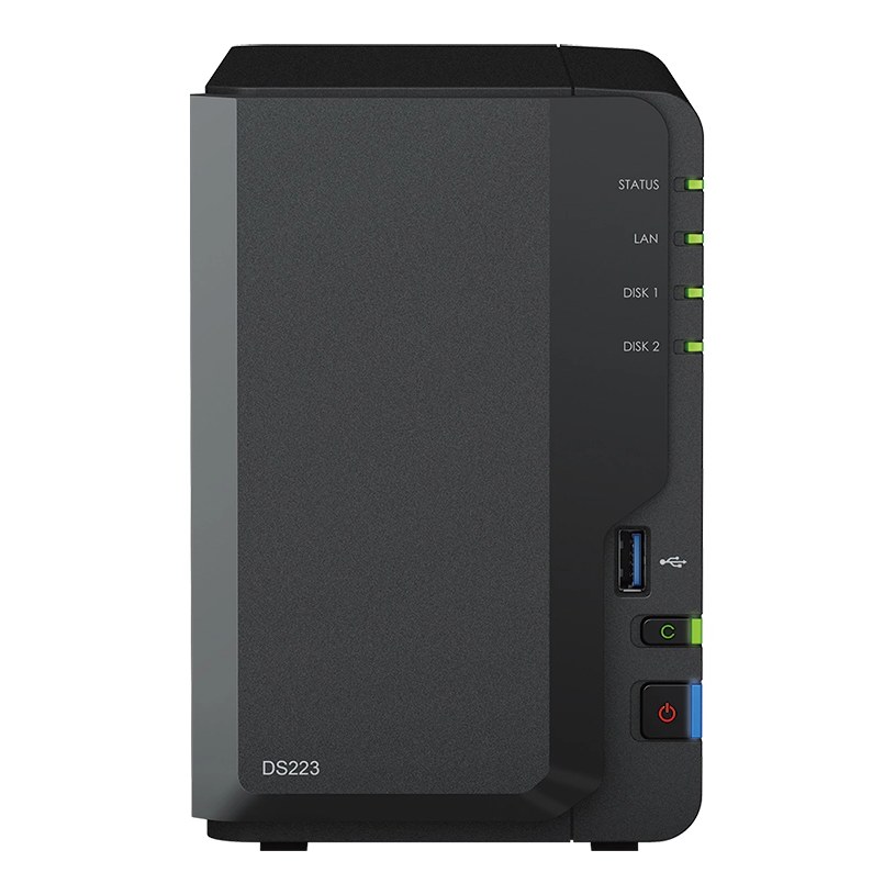 Synology DS223 2-Bay NAS Realtek RTD1619B Quad-Core 2GB DDR4 1GbE 3x USB 3.2 (Diskless)