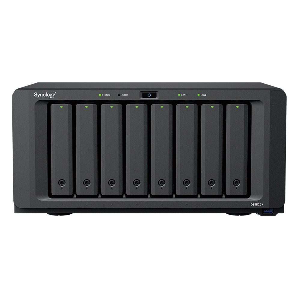 Synology DS1825+ 8-Bay NAS AMD Ryzen V1500B 8GB DDR4 ECC Dual 2.5GbE PCIe Slot 2x M.2 NVMe (Diskless)