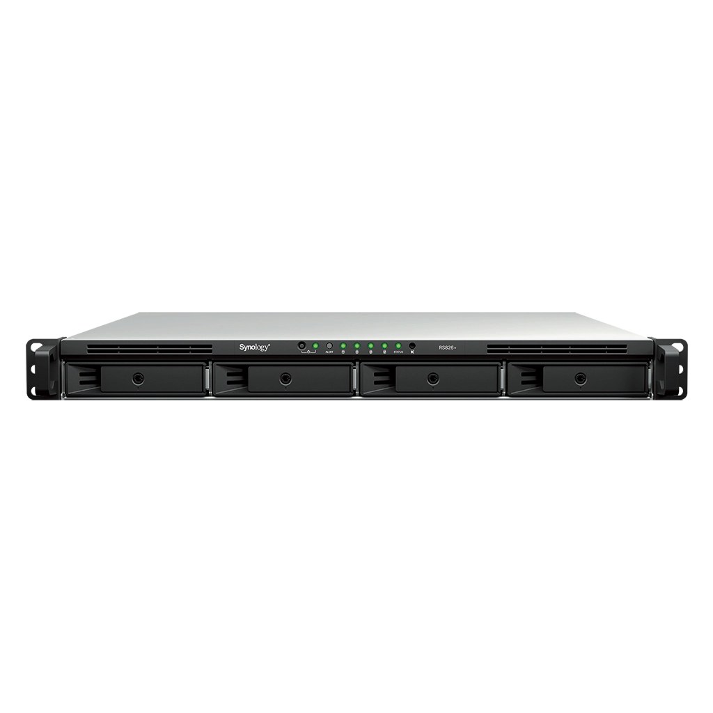 Synology RS826+ 4-Bay 1U Rackmount NAS AMD Ryzen V1500B 4GB DDR4 ECC 4x 1GbE (Diskless)