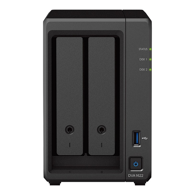 Synology DVA1622 2-Bay Deep Learning NVR 16 Cameras 8 Licences Celeron J4125 6GB HDMI (Diskless)
