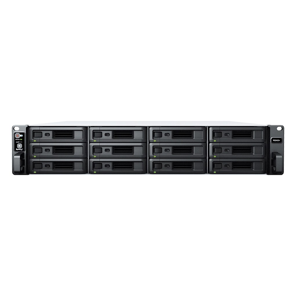 Synology RS2423+ 12-Bay 2U Rackmount NAS Ryzen V1780B 8GB DDR4 ECC 10GbE + 2x 1GbE (Diskless)