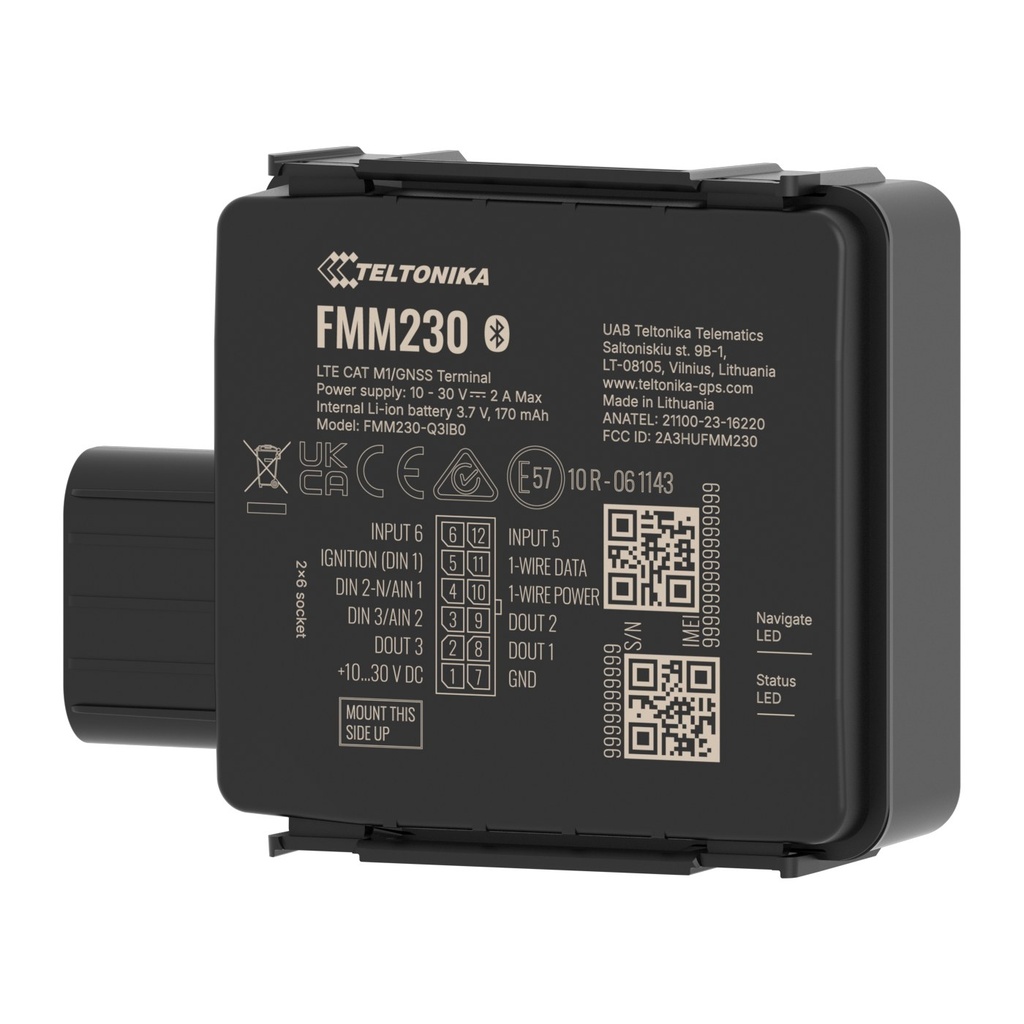 Teltonika FMM230 IP67 Water-Resistant 4G LTE Cat M1 GPS Tracker with Flexible Inputs