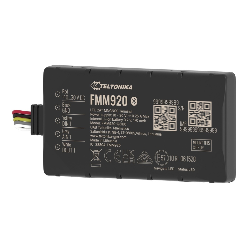 Teltonika FMM920 Compact LTE Cat M1 GPS Tracker with Bluetooth and Backup Battery