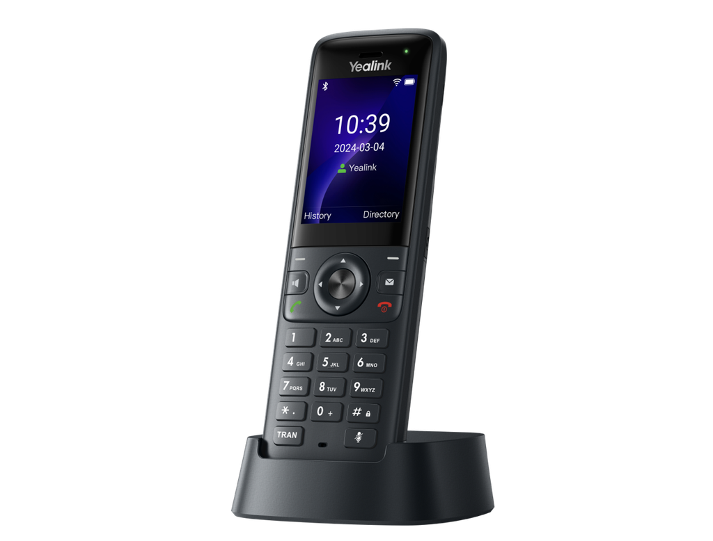 Yealink AX83H Wi-Fi 6 Business Handset, 2.4" Colour Screen, Bluetooth 5.0, HD Voice, Charging Cradle