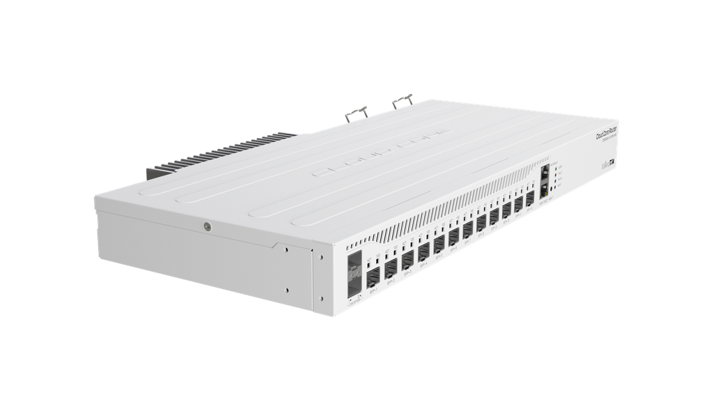 MikroTik CCR2004-1G-12S+2XS 1U RM, 12xSFP cage, 12xSFP+ cage, 4 Core 1.7GHz CPU, Dual P/S