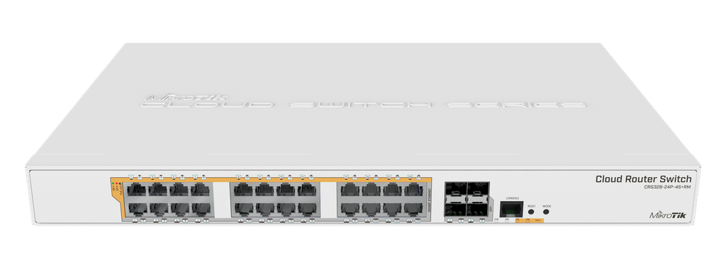 MikroTik CRS328-24P-4S+RM 500W 24 PoE+ Gigabit Ethernet 4 SFP+ ports Rack Mount