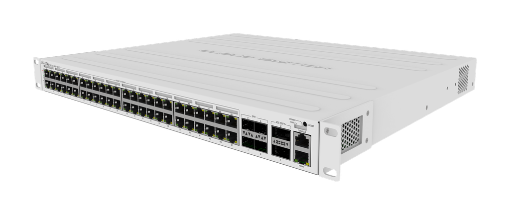 MikroTik CRS354-48P-4S+2Q+RM 750W 48 Port Gigabit switch 4 x SFP+ cages 2 x 40G QSFP+ 1U rackmount Dual boot