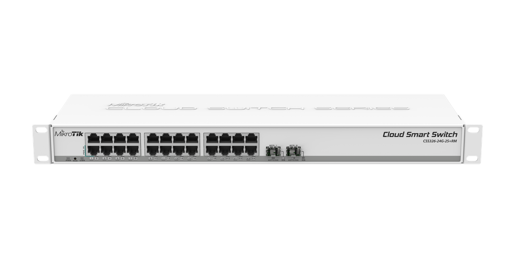 MikroTik CSS326-24G-2S+RM SwOS powered 24 port Gigabit Ethernet switch 2x SFP+ 1U Rackmount