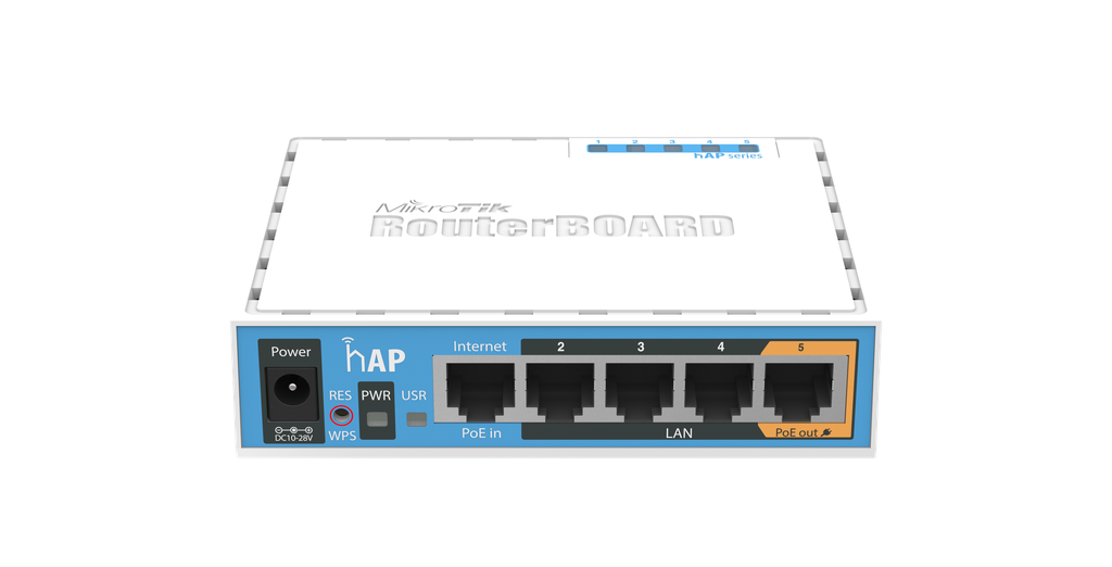 Mikrotik RB951Ui-2nD hAP 650MHz CPU 64MB RAM 5xLAN built-in 2.4Ghz 802.11b/g/n