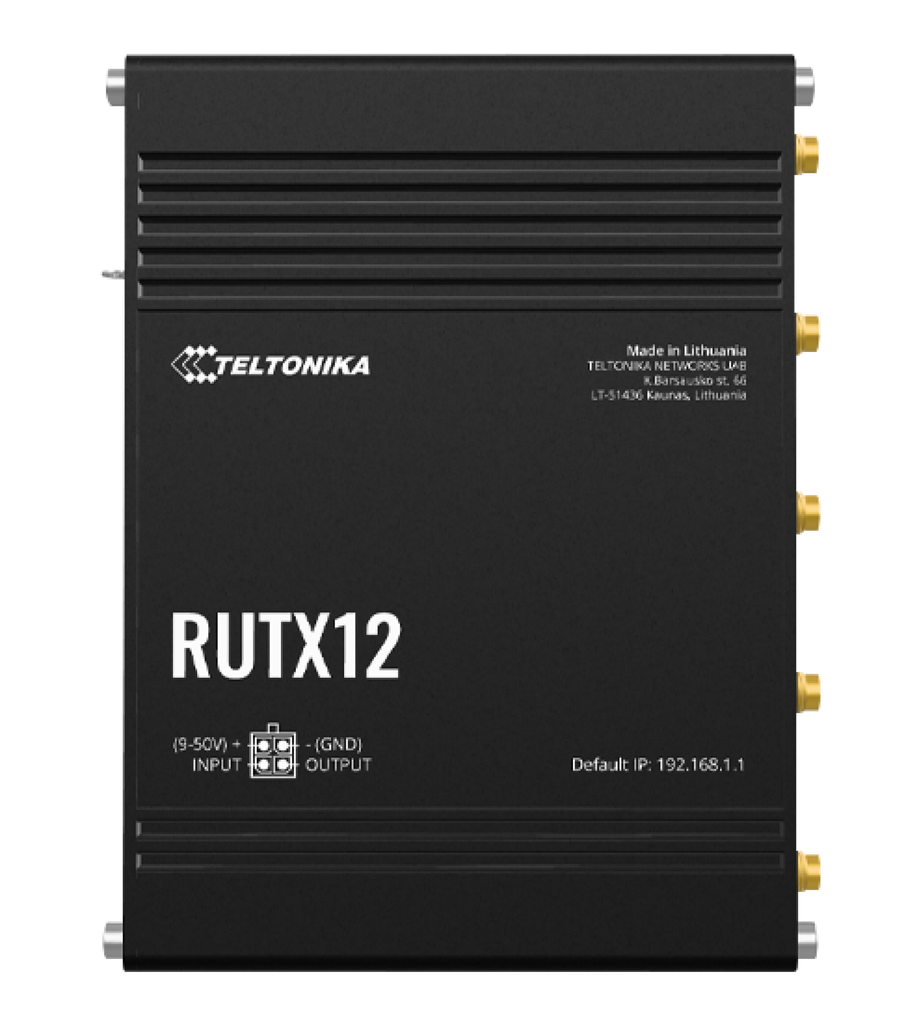 Teltonika RUTX12 Dual LTE Cat 6, 802.11ac IoT router with Bluetooth