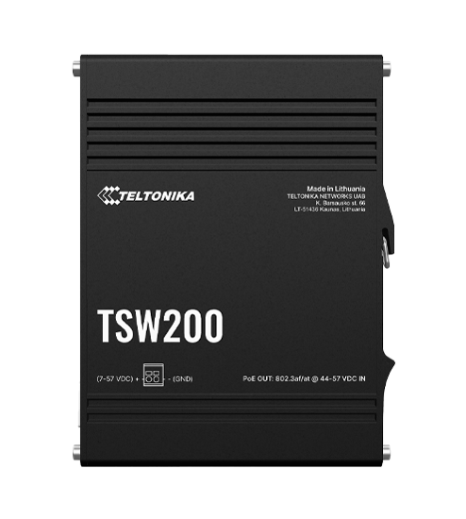 Teltonika TSW200 8 Port Unmanaged Industrial Gigabit PoE+ Switch (Power Supply Not Included)