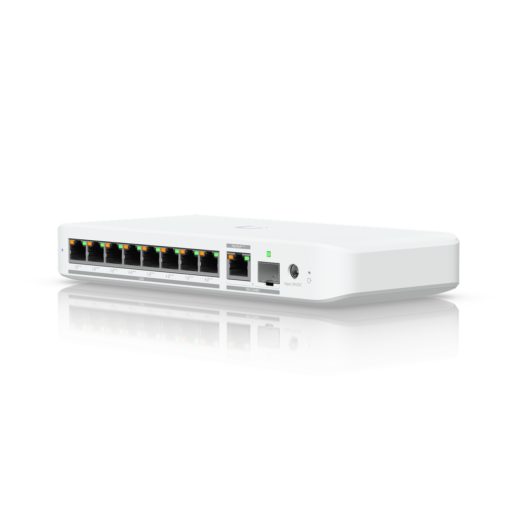 Ubiquiti USW-Flex-2.5G-8-PoE UniFi Compact 8 Port 2.5GbE Desktop Switch with POE (No Power Supply Included)