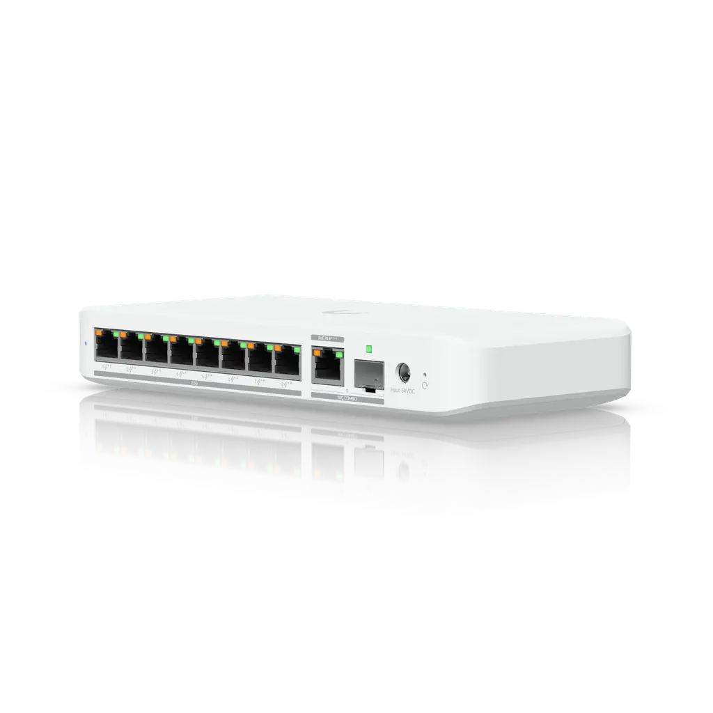 Ubiquiti USW-Flex-2.5G-8-PoE UniFi Compact 8 Port Gigabit Desktop Switch with POE (No Power Supply Included)