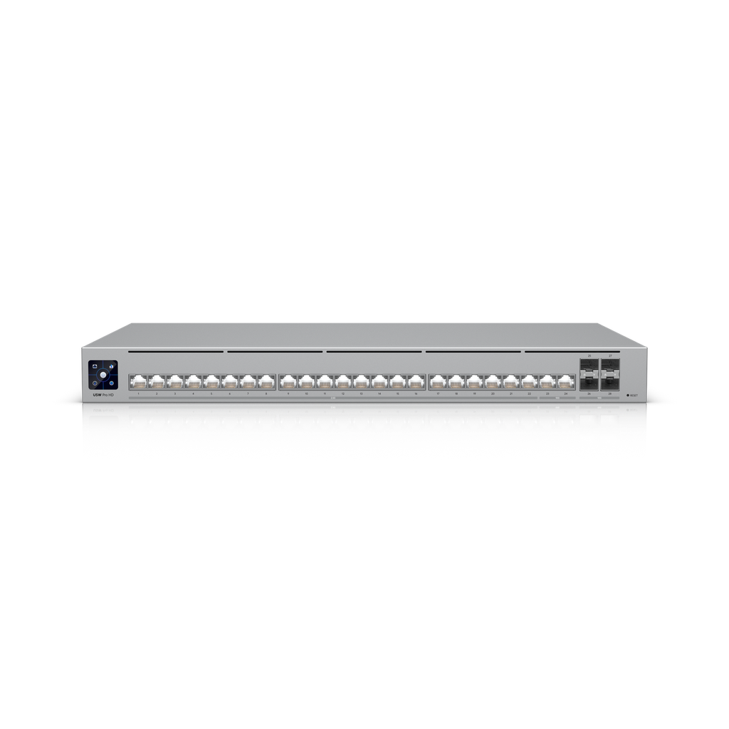 Ubiquiti USW-Pro-HD-24 UniFi Pro HD 24 Professional-grade, Layer 3 Etherlighting™ Switch 2x 10 GbE, 22x 2.5 GbE, 4x 10G SFP+