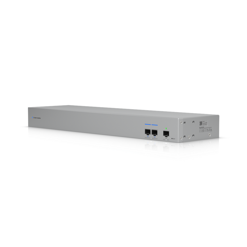 Ubiquiti USW-WAN UniFi 10G SFP+ WAN Switch linking two Shadow Mode High Availability UniFi Gateways to a single ISP