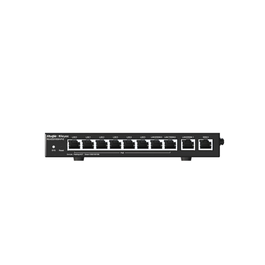 Ruijie Desktop 10-port full gigabit router,1 WAN,6 LAN,3 LAN/WAN