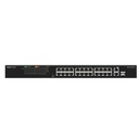 Ruijie RG-ES126FGS-P 26-Port Unmanaged PoE+ Switch, 24 x 10/100 PoE+, 2 x GE Uplinks (1 Combo SFP), 370W, Rackmount