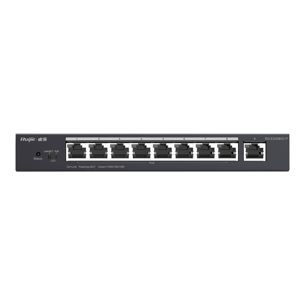 Ruijie 9 Gigabit Ports, 8 PoE+, 120W
