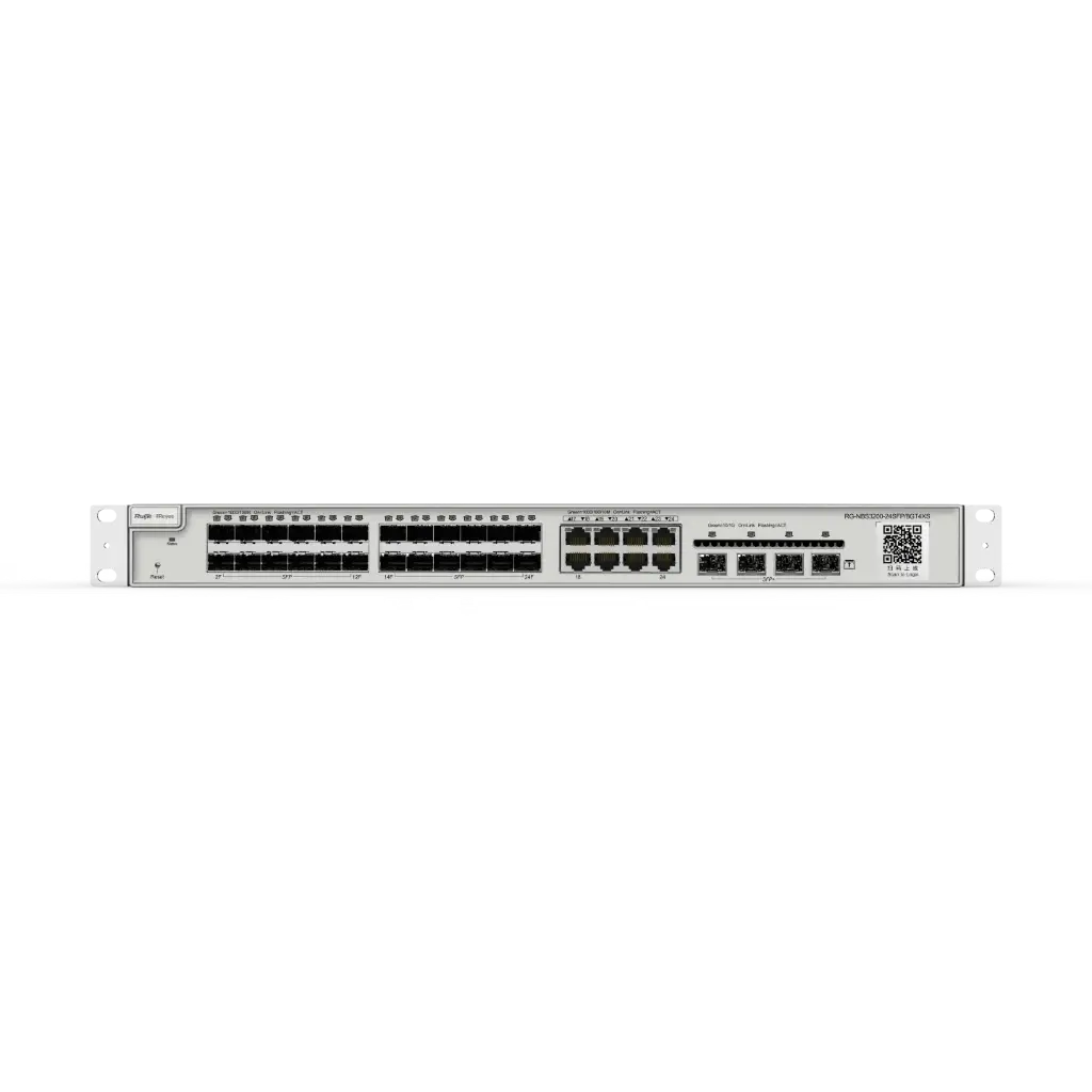 Ruijie RG-NBS3200-24SFP/8GT4XS, 24-Port Gigabit SFP with 8 combo RJ45 ports Layer 2+ Managed Switch, 4 * 10G

