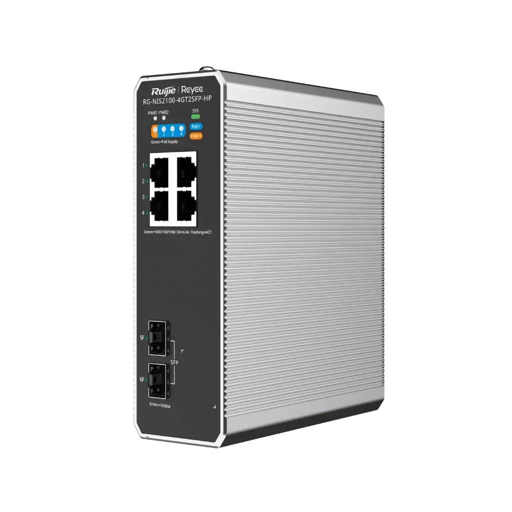 Ruijie 4-Port Gigabit and 2-Port SFP Cloud Managed Industrial Switch