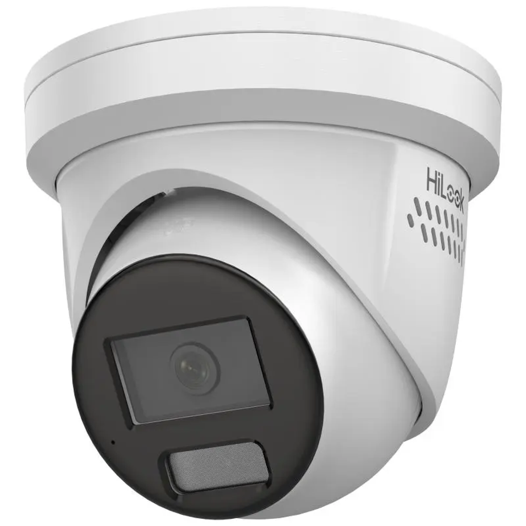 HiLook by Hikvision 6MP IPC-T269H-MU/SL Smart Dual-Light Turret IP Camera with Two-Way Audio & Active Alarm (2.8mm)
