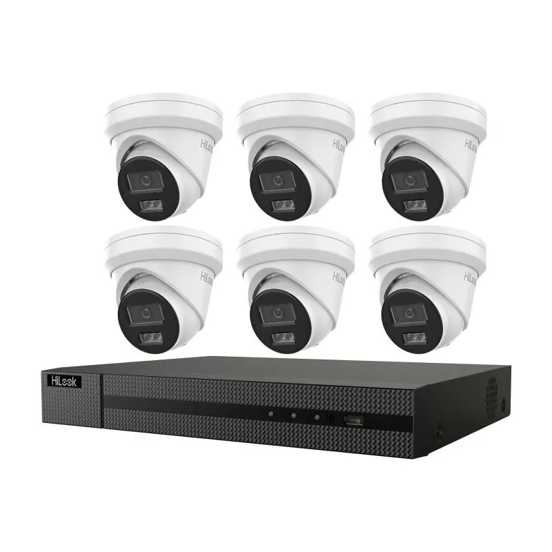 HiLook by Hikvision 8-Channel 6MP PoE NVR Security System with 6 x 6MP Turret Cameras & 4TB HDD