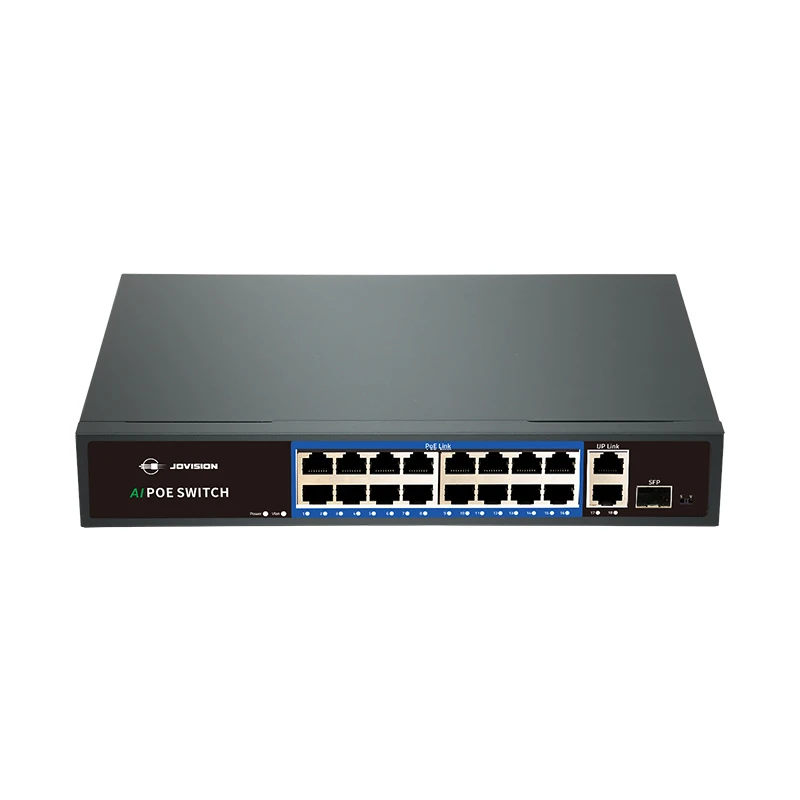 Jovision 16 Port PoE Switch 100Mbps + 2 x 1Gigabit RJ45 Uplink + 1 SFP Port 