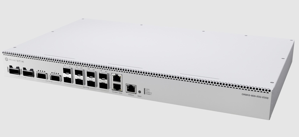 Mikrotik CRS812-8DS-2DQ-2DDQ-RM 2x 400G, 2x 200G, 8x 50G SFPs and 2x 10G Ethernet