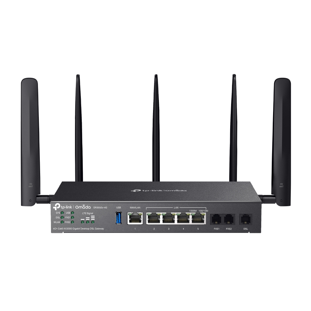 TP-Link DR3650V-4G Omada AX3000 4G+ WI-FI 6 Gigabit DSL Gateway