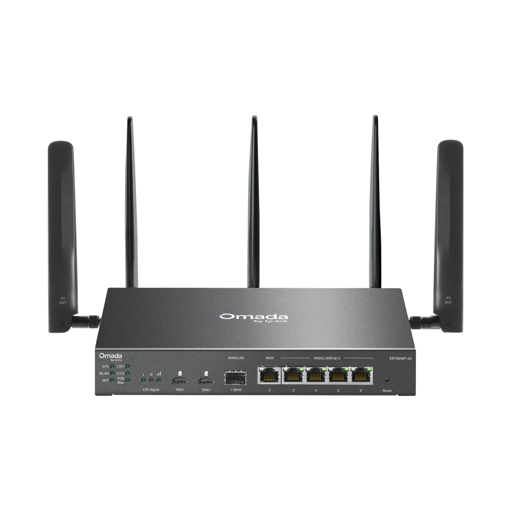 TP-Link ER706WP-4G Omada AX3000 4G+ WI-FI 6 Dual-Band Gigabit VPN Router