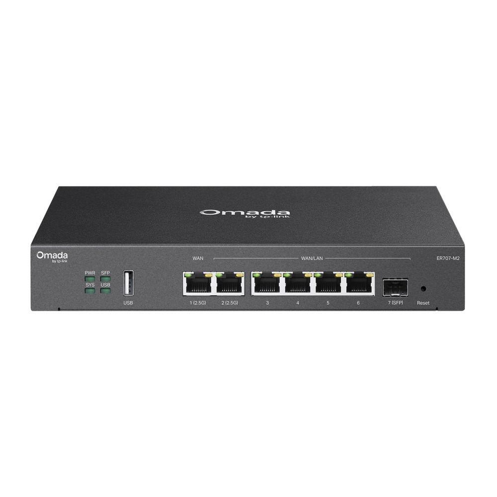 TP-Link ER707-M2 Omada Multi-Gigabit VPN Gateway, 2 x 2.5G + 5 Gigabit Ports