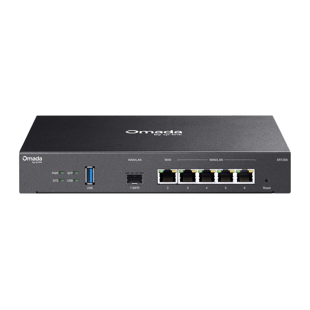 TP-Link ER7206 Omada Gigabit VPN Gateway, SFP + 5 Gigabit Ports, USB 3.0