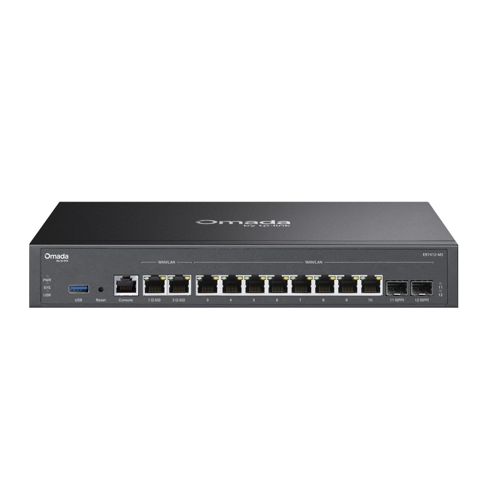 TP-Link ER7412-M2 Omada Multi-Gigabit VPN Gateway, 2 x 2.5G + 10 Gigabit Ports