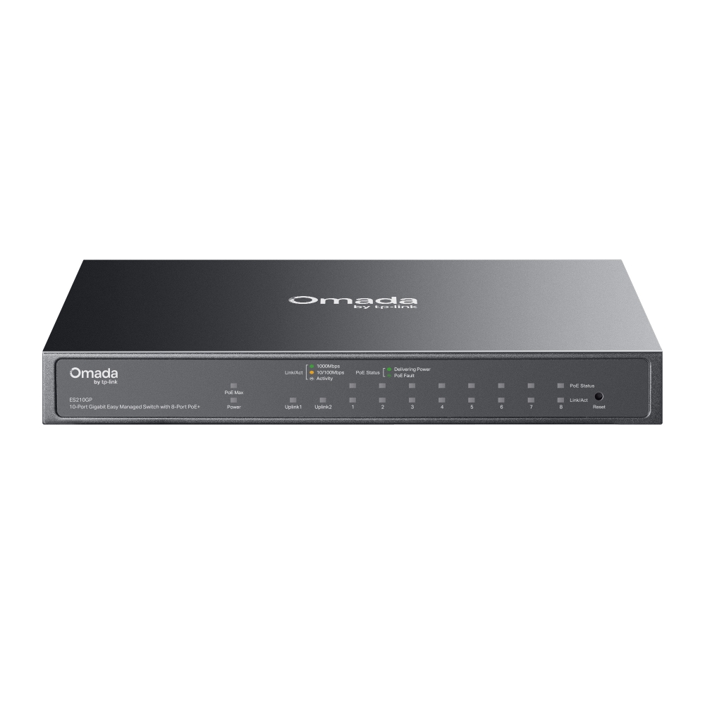 TP-Link ES210GP Omada 10-Port Gigabit Easy Managed Switch with 8-Port PoE+