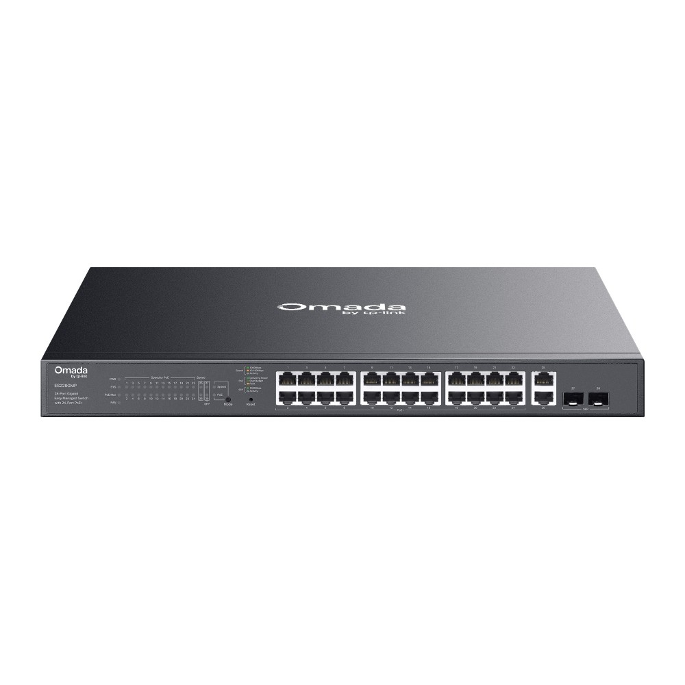 TP-Link ES228GMP Omada 28-Port Gigabit Easy Managed Switch with 24-Port PoE+ (384W)