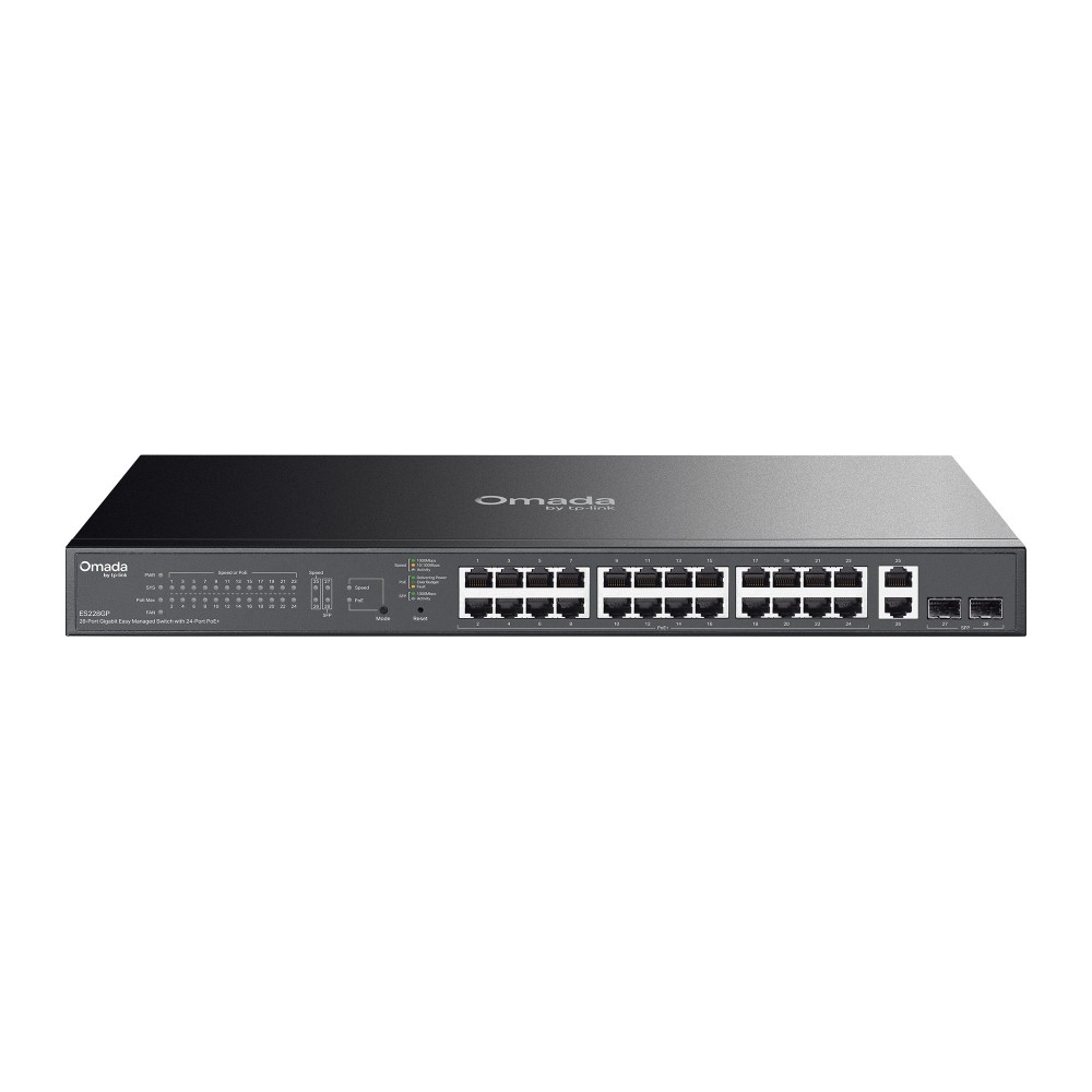TP-Link ES228GP Omada 28-Port Gigabit Easy Managed Switch with 24-Port PoE+ (250W)
