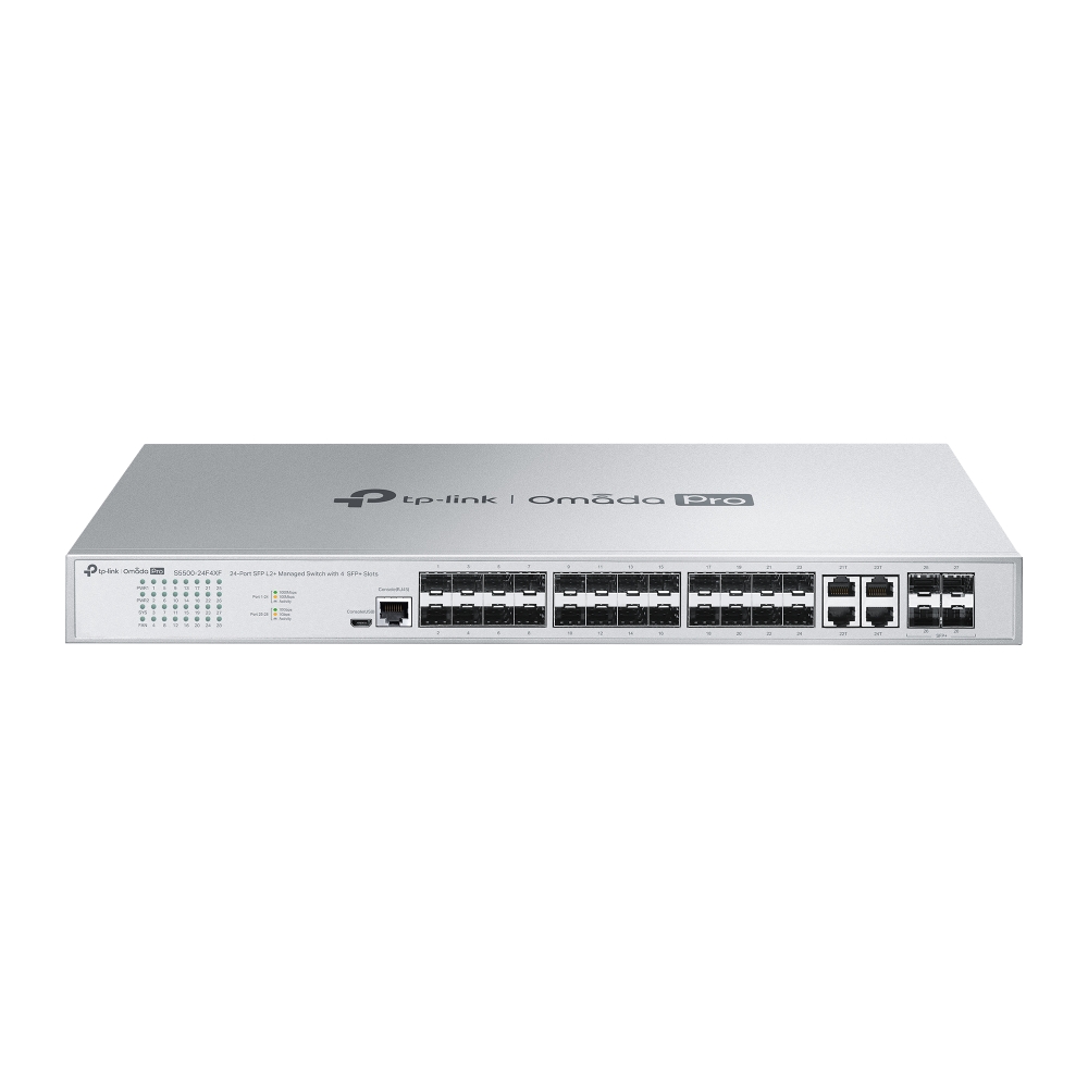 TP-Link S5500-24F4XF Omada Pro 24-Port SFP L2+ Managed Switch with 4 SFP+ Slots
