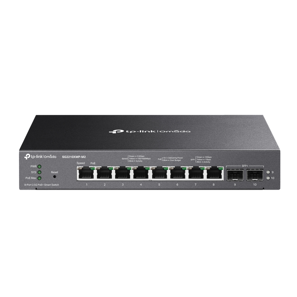 TP-Link SG2210XMP-M2 OMADA 10-PORT MANAGED 2.5G DESKTOP SWITCH