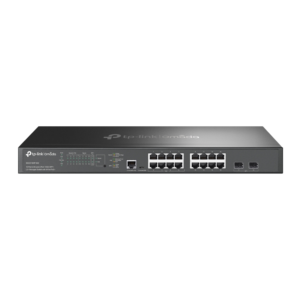 TP-Link SG3218XP-M2 Omada Access Pro 16-Port 2.5G and 2-Port 10GE SFP+ Switch with 4-Port PoE++ & 12-Port PoE+