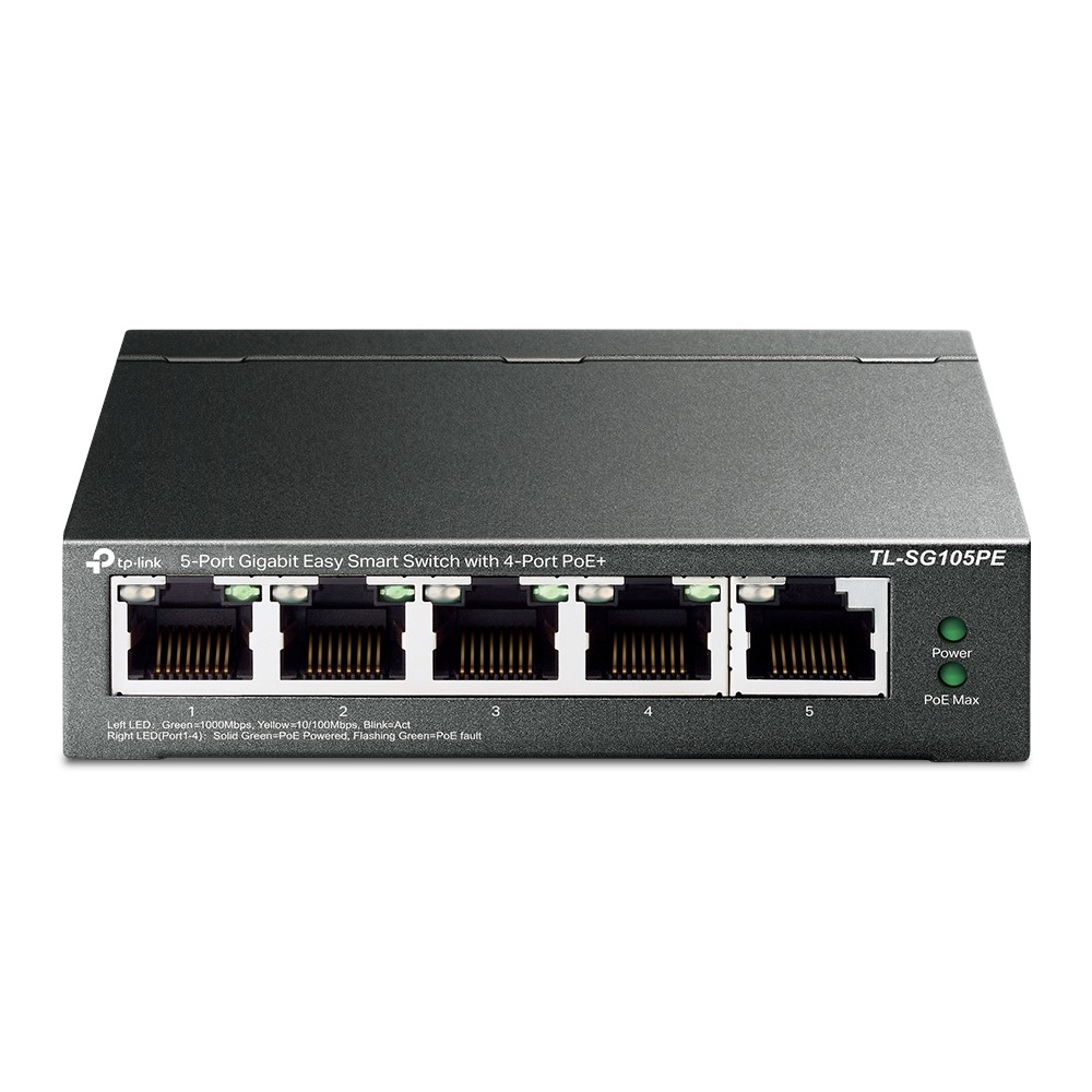 TP-Link TL-SG105PE 5-Port Gigabit Easy Smart Switch with 4-Port PoE+ (65 W)