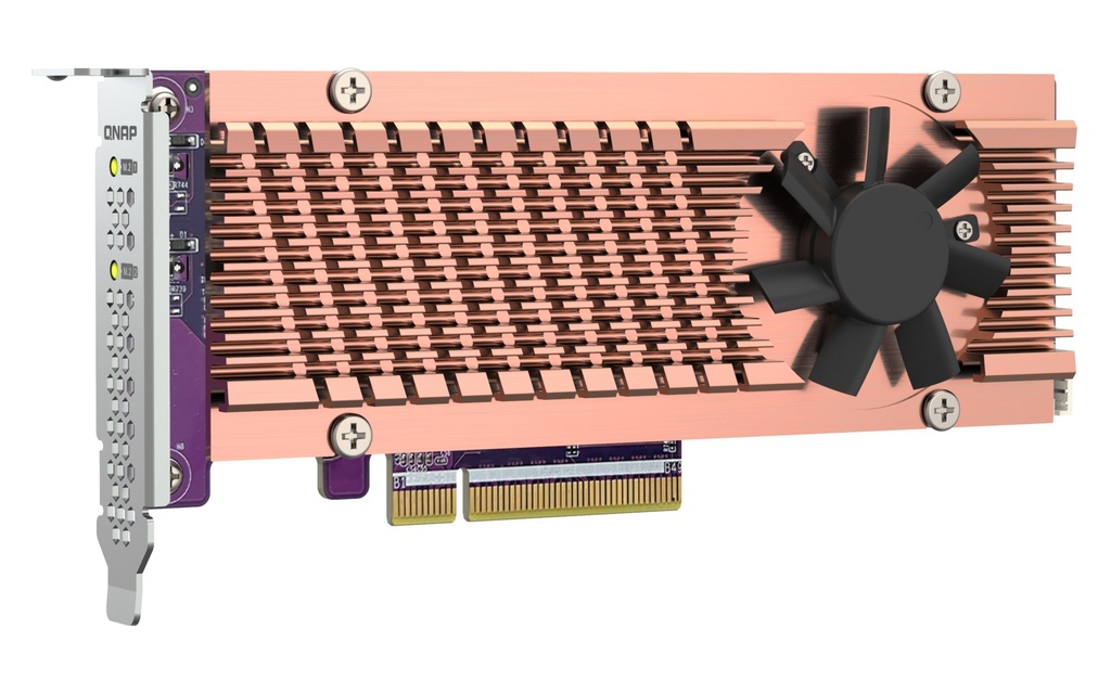 QNAP QM2-2P-384A Dual M.2 22110/2280 NVMe SSD Expansion Card, PCIe Gen3 x8