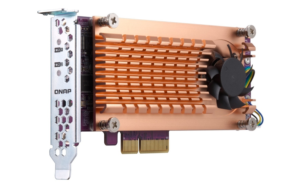 QNAP QM2-2S-220A Dual M.2 22110/2280 SATA SSD Expansion Card, PCIe Gen2 x2