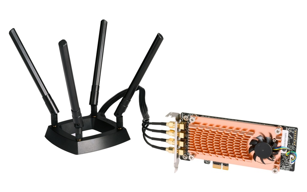 QNAP QWA-AC2600 Dual-Band PCIe Wireless Adapter with Four Detachable Antennas for QNAP NAS and Linux PC