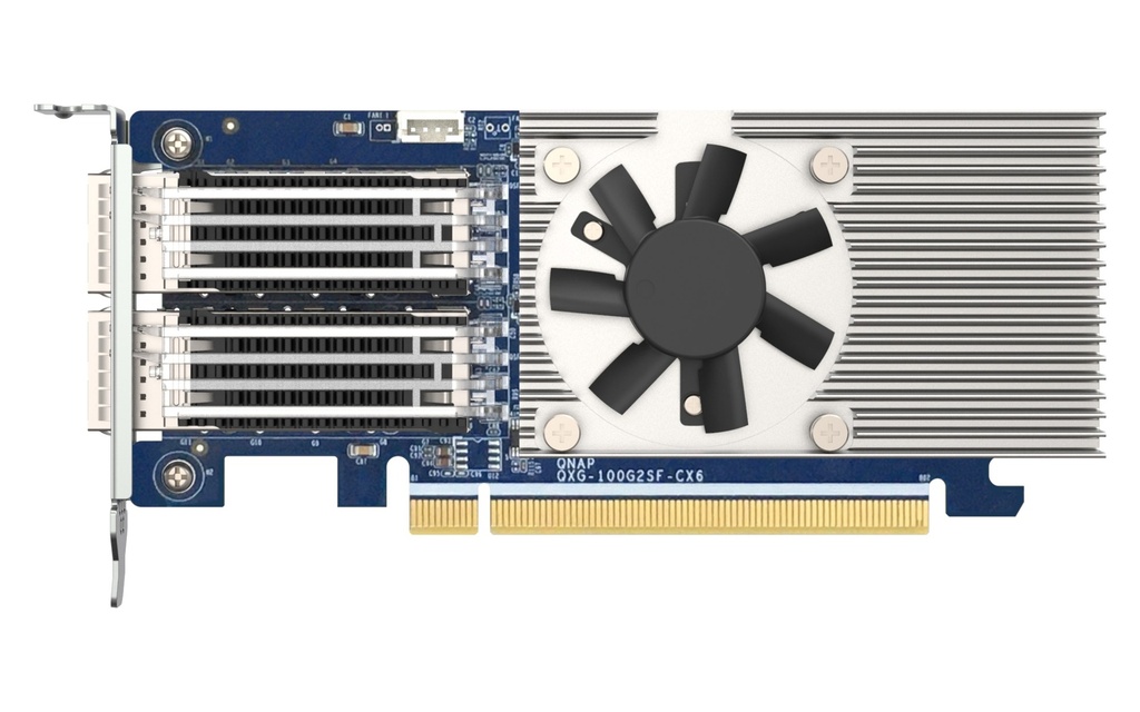 QNAP QXG-100G2SF-CX6 Dual-Port 100GbE QSFP28 Network Card, NVIDIA Mellanox ConnectX-6 Dx, PCIe 4.0 x16