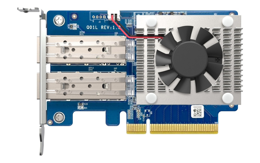 QNAP QXG-10G2SF-NXE Dual-Port 10GbE SFP+ Network Card, Broadcom BCM57412, PCIe Gen3 x8