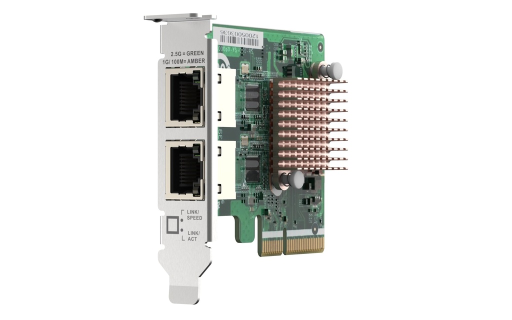 QNAP QXG-2G2T-I225 Dual-Port 2.5GbE RJ45 Network Card, Intel I225-LM, PCIe Gen2 x2 Low-Profile