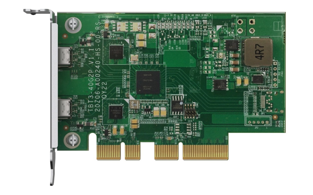 QNAP QXP-T32P Dual-Port Thunderbolt 3 Expansion Card for TVS-h1288X and TVS-h1688X, PCIe Gen3 x4