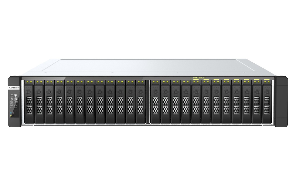 QNAP TDS-H2489FU-4314-128G 24-Bay U.2 NVMe All-Flash 2U NAS, 2 x Xeon Silver 4314, 128GB DDR4 ECC, 2 x 25GbE